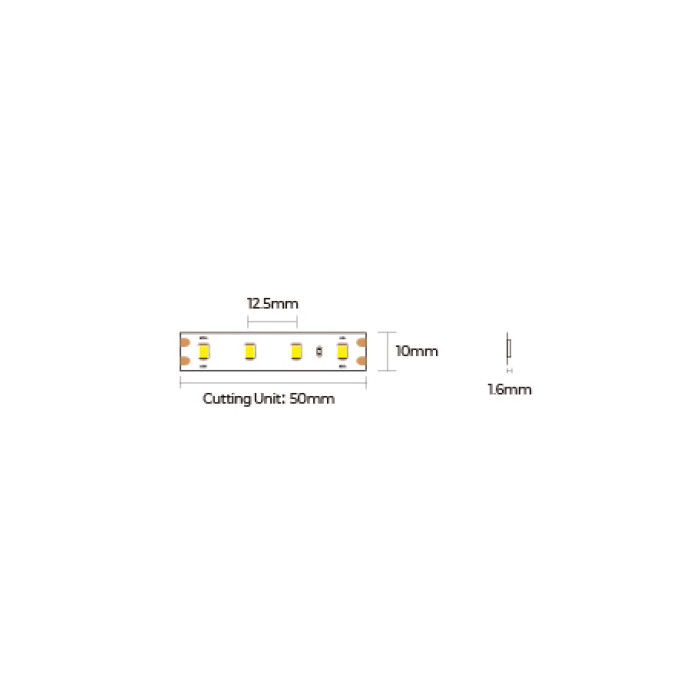 LED стрічка COLORS 80-2835-48V-IP20 5.8W 625Lm 3000K 5м (D880-48V-10mm-WW)