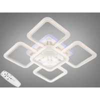 Біла LED люстра під стелю в спальню з підсвіткою, дімером, 125W