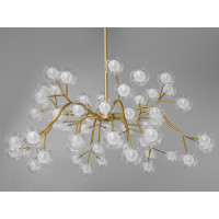 Велика люстра "Світлячок", на 54 лампи, золото сатин