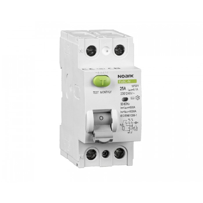 Диференційні реле (ПЗВ), Icn=6kA, 2P, In=63A, IΔn=100mA, тип AC