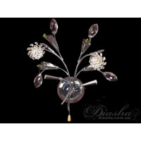 Оригінальне, стильне, якісне галогенове бра "Квіткові мотиви" , хром