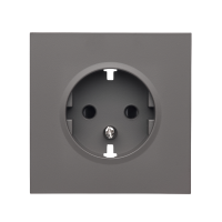 Фронтальна панель розетки одинарної із заземленням, темно-сірий