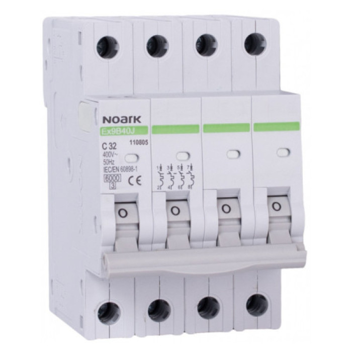 Автоматичний вимикач 6 kA, хар-ка, 20 A, 40,5 mm, 4 полюси (110803)