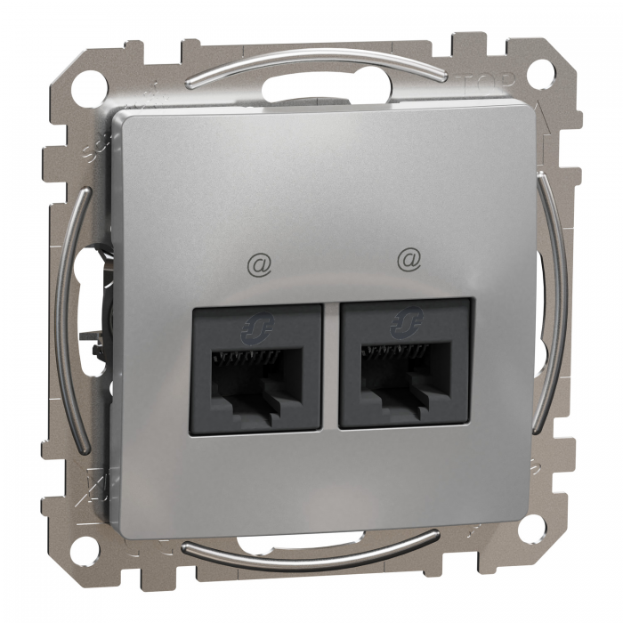 Два роз RJ45 CAT5E UTP Алюм Sedna Design, Алюміній, Sedna Design & Elements