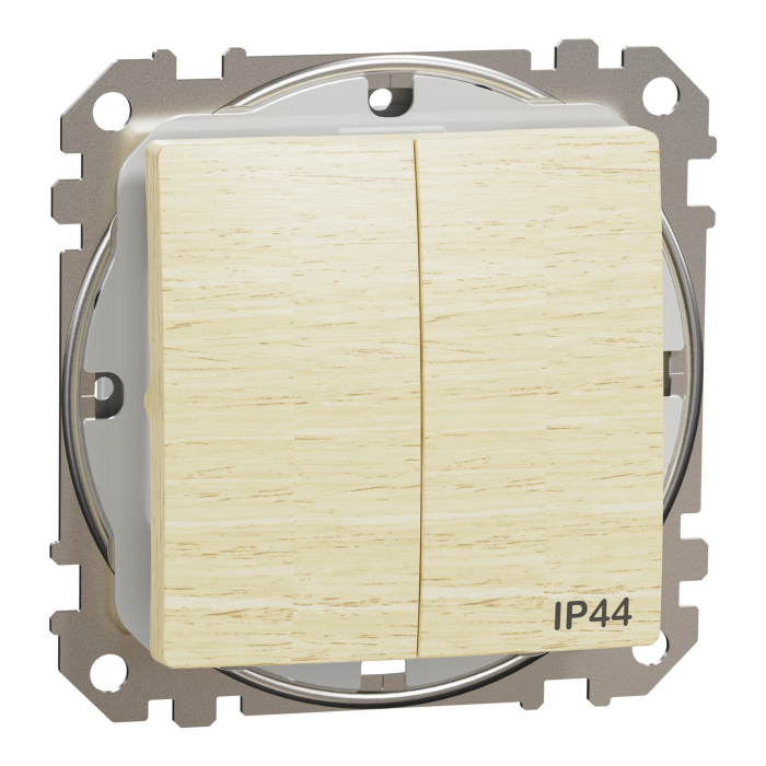Двокл вим IP44 Береза Sedna Elements, Береза, Вимикач