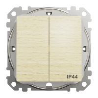Двокл вим IP44 Береза Sedna Elements, Береза, Вимикач
