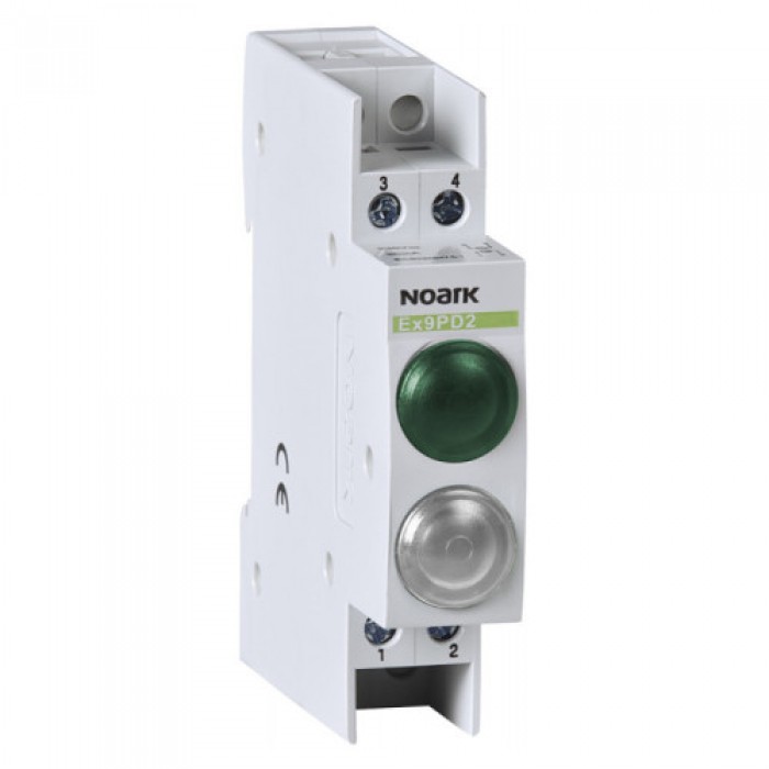 Модульний індикатор, 110V AC/DC, 1 зелена LED and 1 біла LED
