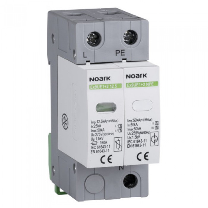 ПЗІП, клас 2 (C), In=20 kA, Uc=440 VAC, 1+N полюс, із додатковим контактом