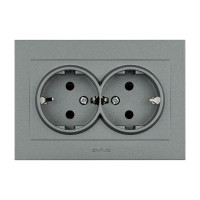 Розетка 2-а. з зазем димчата, Дим, Розетка 2-а з зазем.