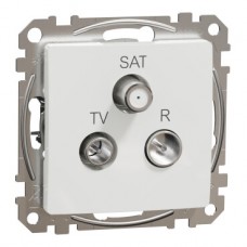 Розетка R/TV/SAT кінцева 4дБ, білий, Білий, TV/SAT/R розетка