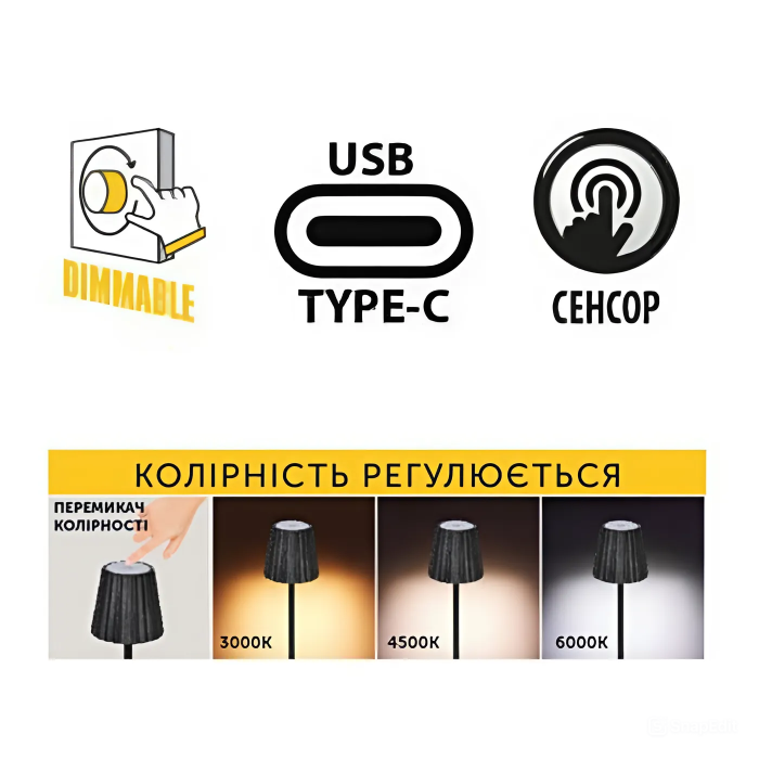 Світильник настільний LED MERIDA 3CCT 3W