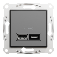 USB розетка тип А+С 2,4 А антр Asfora, Asfora