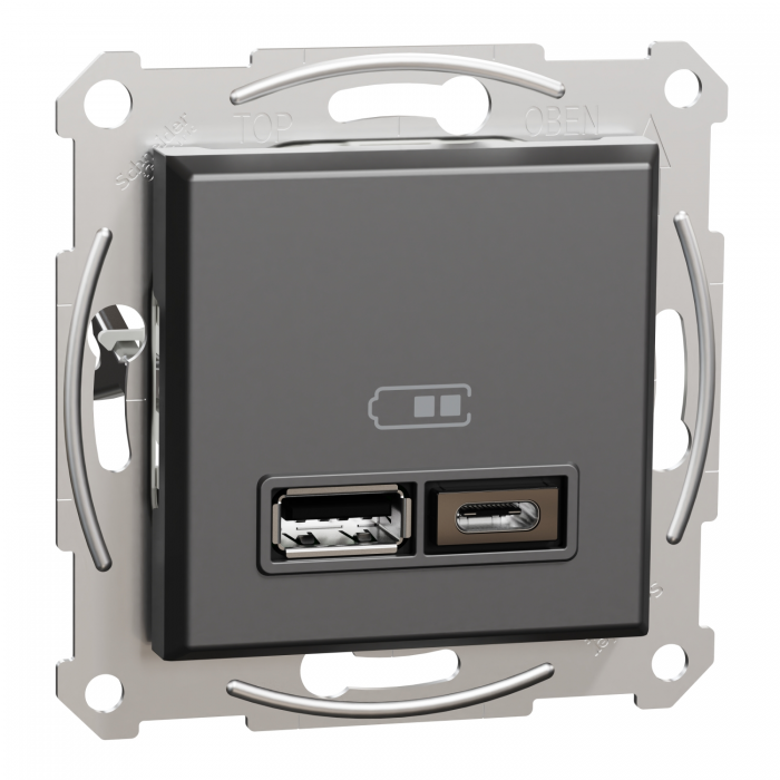 USB розетка тип А+С 2,4 А антр Asfora, Asfora