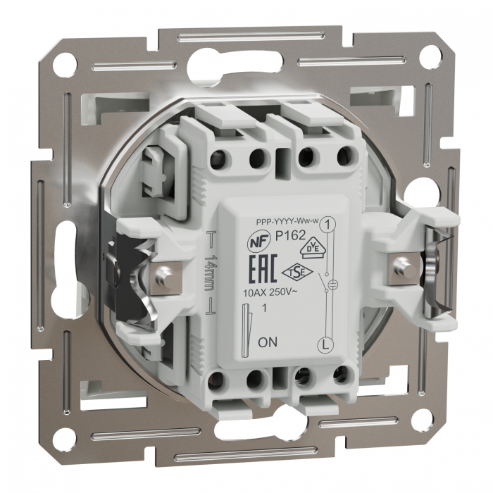 Вимикач однокл з підсв білий Asfora б/р, Asfora