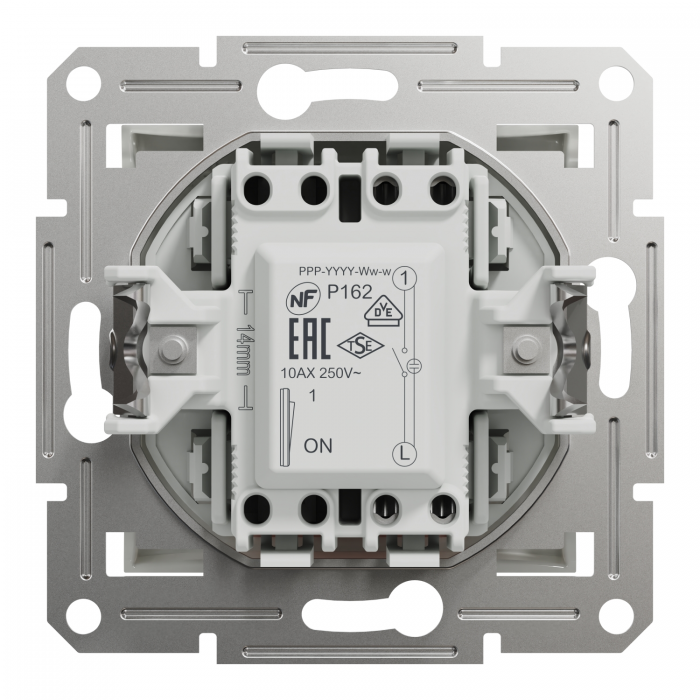 Вимикач однокл з підсв білий Asfora б/р, Asfora