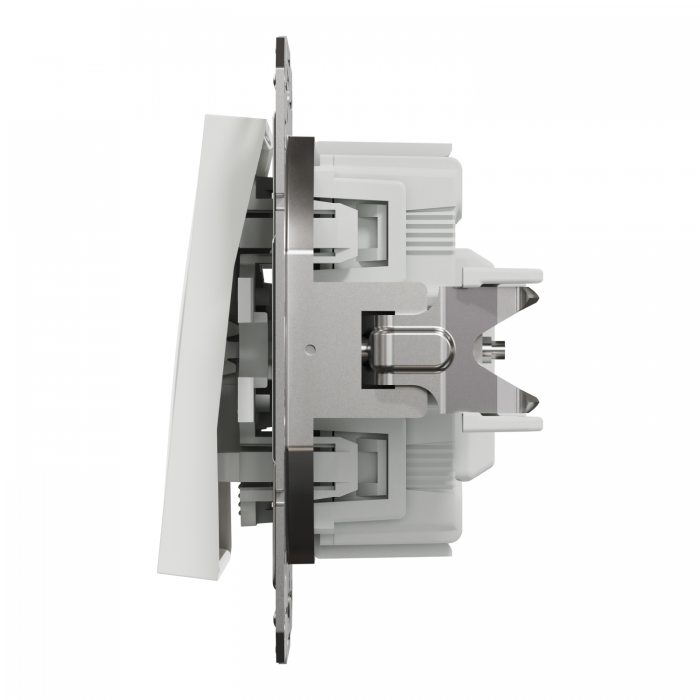 Вимикач однокл з підсв білий Asfora б/р, Asfora