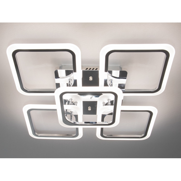 Світлодіодна люстра смарт світильник з пультом dimmer, 90W, хром