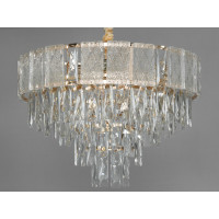 Приваблива новинка, кришталева люстра в хол, 9 ламп, золото