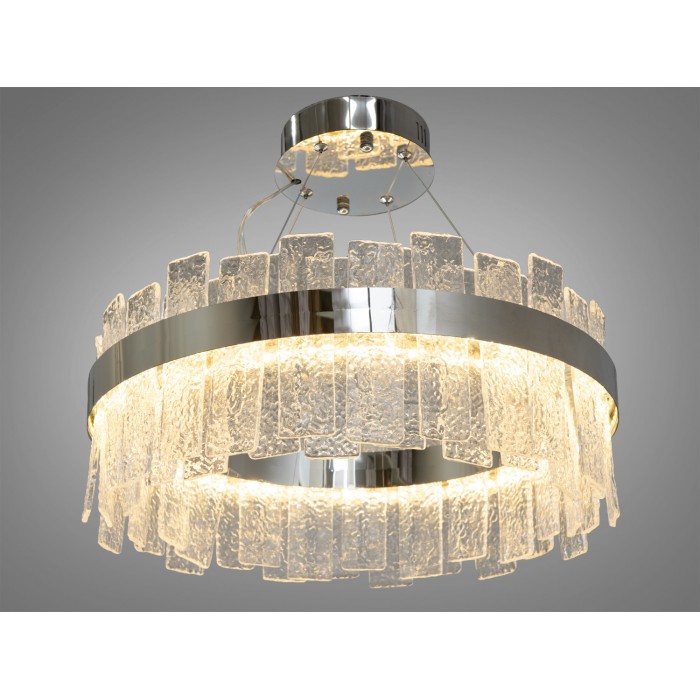 Представницька новинка, кришталева лед люстра на тросах, 110 Вт, хром