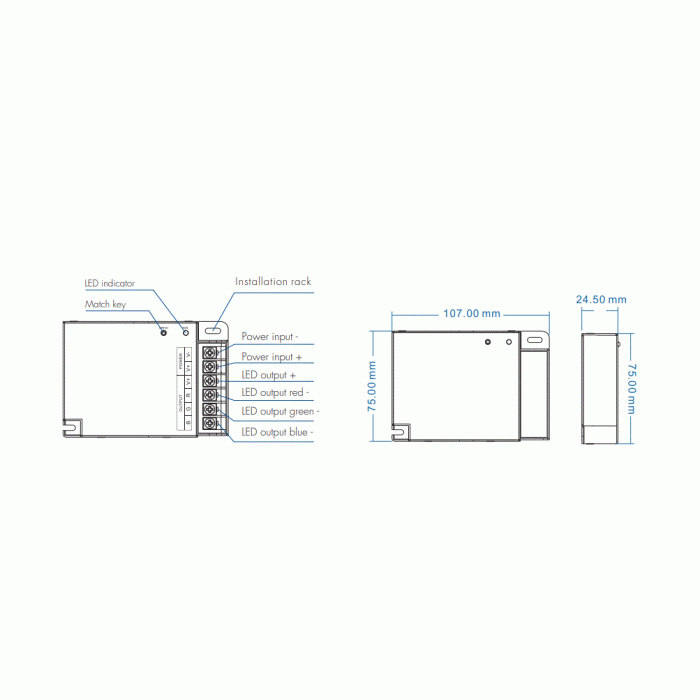 LED-контролер RGB DEYA 12-36VDC, 10A*3CH (V3-X)