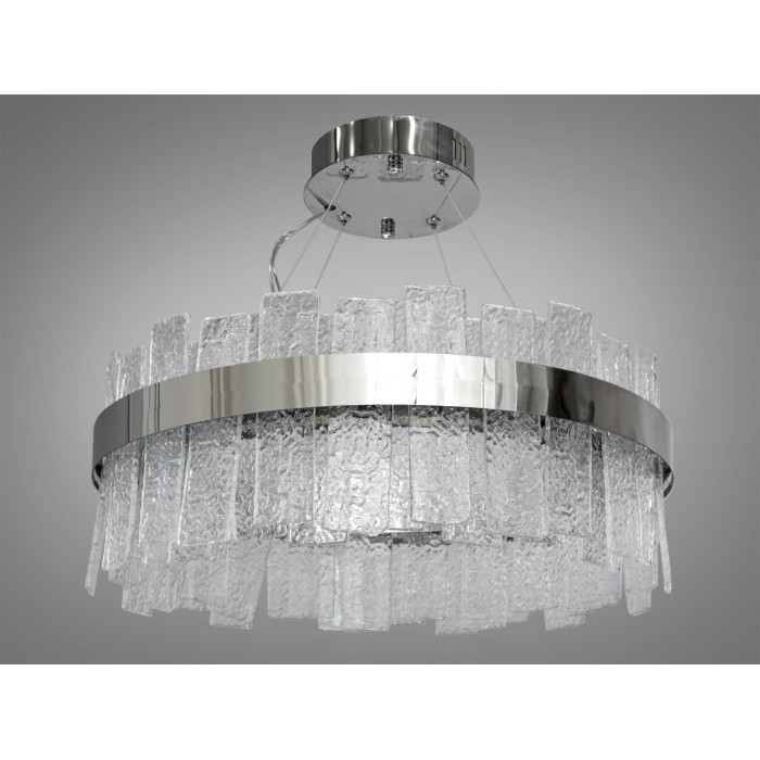 Представницька новинка, кришталева лед люстра на тросах, 110 Вт, хром