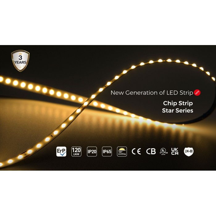 LED стрічка COLORS Chip-24V-IP20 8.8W 980Lm 3000K 5м (FD128-24v-8mm-WW)