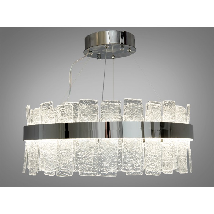 Представницька новинка, кришталева лед люстра на тросах, 110 Вт, хром