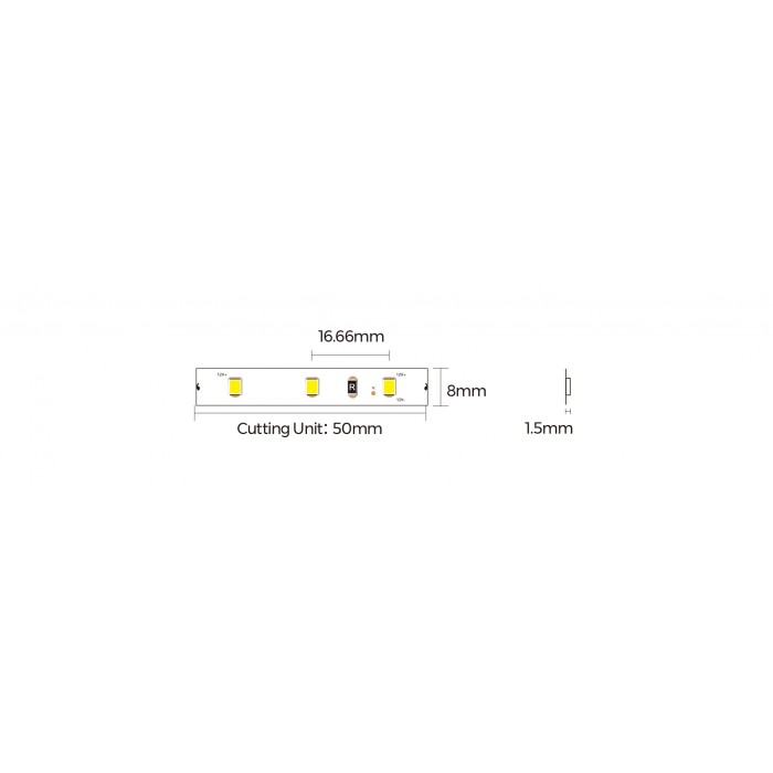 LED стрічка COLORS 60-2835-12V-IP20 4,4W 475Lm 6000K 50м (DJ60-12V-8mm-W8_DP50)