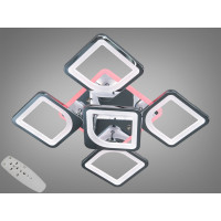 Світлодіодна люстра смарт світильник з пультом, хром, 110W