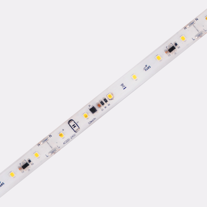 LED стрічка COLORS 52-2835-230V-IP65 5.3W 396Lm 2850K 50м (H852-230V-12mm-WW)