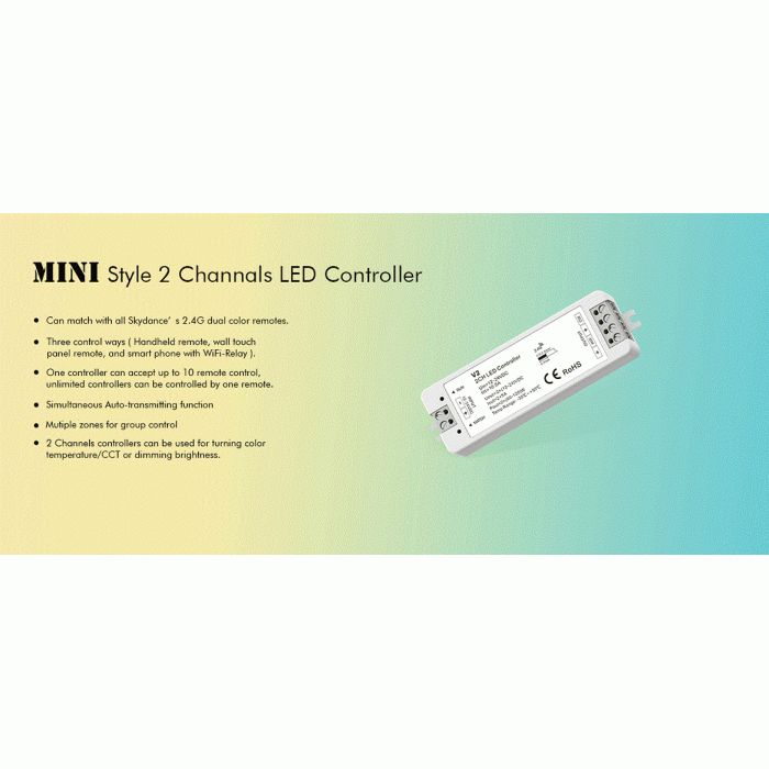 LED-контролер DEYA 12-24VDC, 5A*2CH (V2)