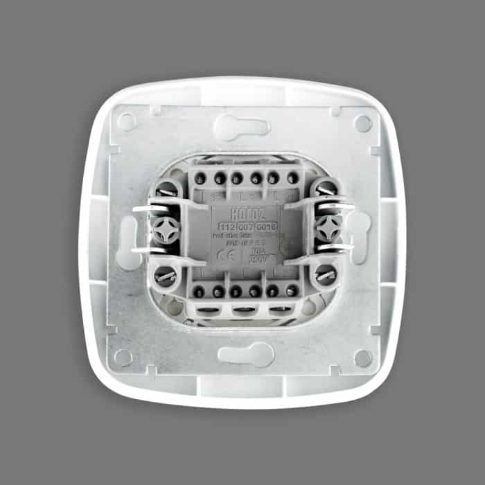 Вимикач прохідний 2-клавішний білий ELA