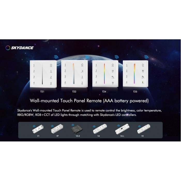 Панель LED димера DEYA на 4 зони T21(Black)