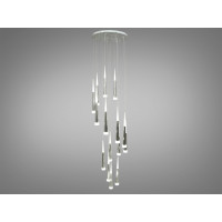 Каскадна світлодіодна люстра для холу потужністю 60W, колір-хром