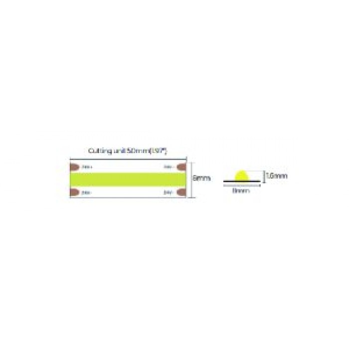 LED стрічка COLORS COB-24V-IP20 7.2W 720Lm 6500K 5м (DRF6-24V-8mm-W)