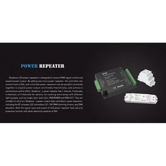 LED-повторювач DEYA 5-36VDC, 8A*1CH (EV1)
