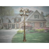 Світильник садово-парковий, в класичному стилі на два плафони, бронза