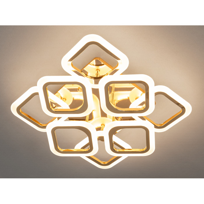 Світлодіодна люстра смарт світильник з пультом dimmer, 80W, хром