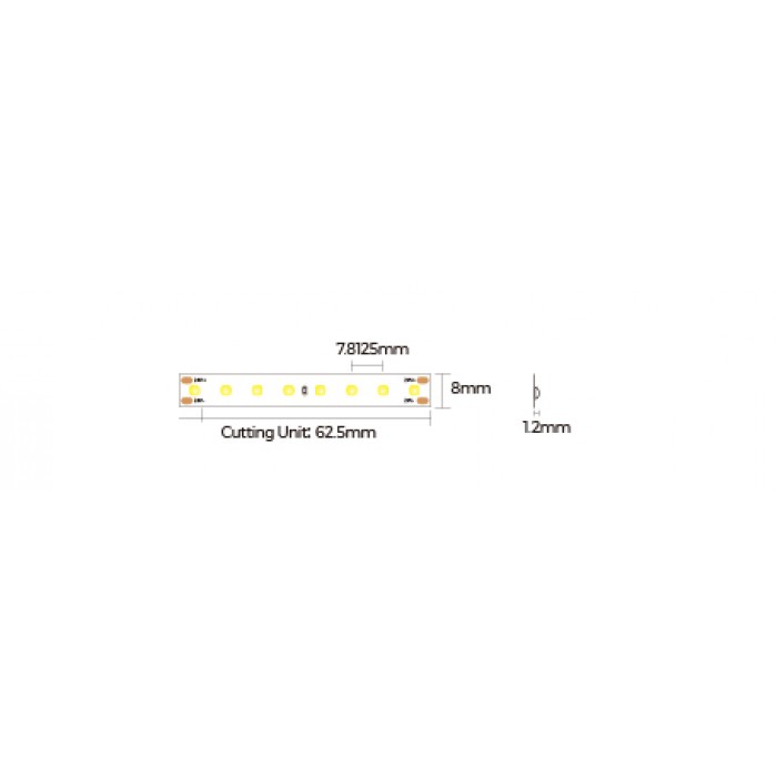 LED стрічка COLORS Chip-24V-IP20 8.8W 980Lm 3000K 5м (FD128-24v-8mm-WW)