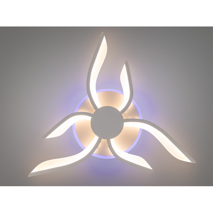 Цікава led люстра з пультом, диммером, підсвіткою, 52W, біла