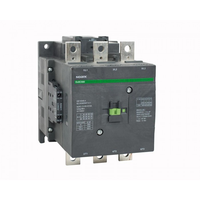 Контактор, 3 полюса, 500A AC-3, 400V AC/DC, 2NO+2NC дод. контакти