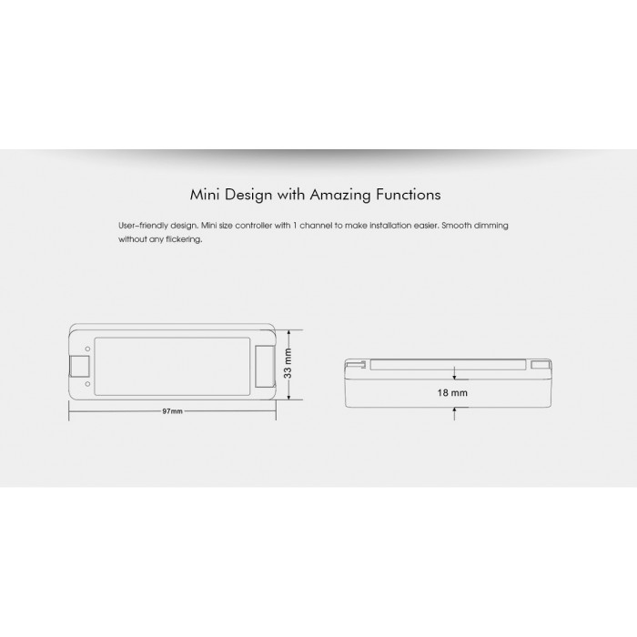 LED-контролер DEYA 5-36VDC, 8A*1CH, PUSH-DIM (V1)