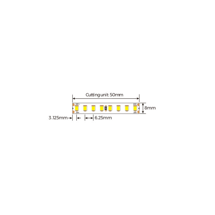 LED стрічка COLORS 160-2835-24V-IP20 13W 2000Lm 6000K 5м (DR8160-24V-10mm-W)