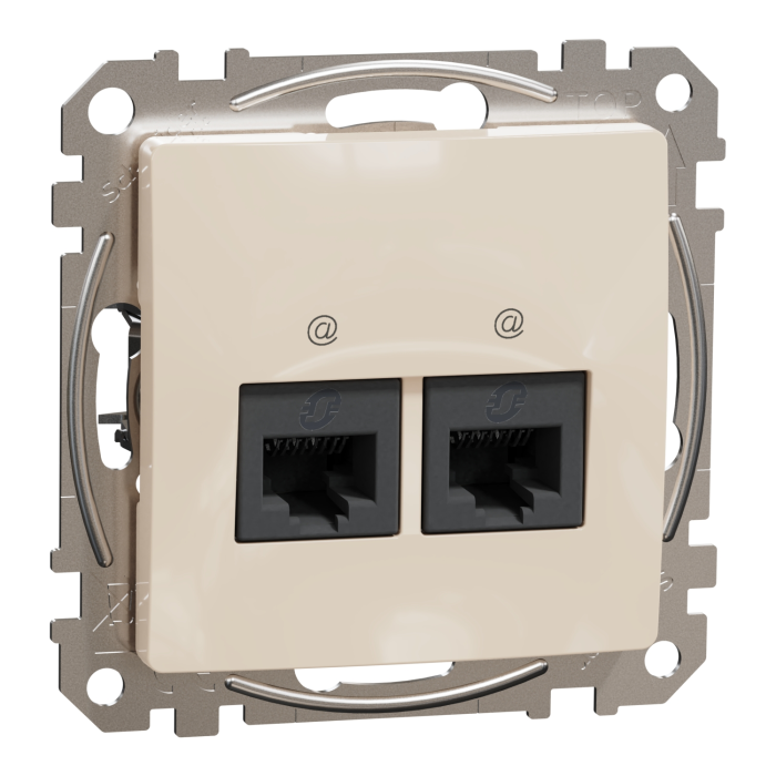 Два роз RJ45 CAT5E UTP Беж Sedna Design, Бежевий, Sedna Design & Elements