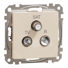 Розетка R/TV/SAT кінцева 4дБ, бежевий, Бежевий, TV/SAT/R розетка