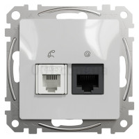 Розетка RJ45+RJ11 6UTP, алюміній, Алюміній, Sedna Design & Elements