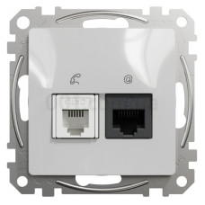 Розетка RJ45+RJ11 6UTP, алюміній, Алюміній, Sedna Design & Elements