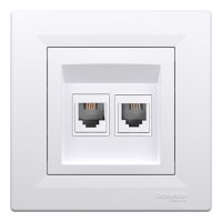 РОЗЕТКА ТЕЛ-НА 4 К, ПОДВ, БІЛА ASFORA, Asfora