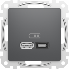 USB роз A+C 3A 45Вт Антр Sedna Design, Чорний, Sedna Design & Elements