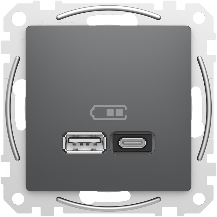 USB роз A+C 3A 45Вт Антр Sedna Design, Чорний, Sedna Design & Elements